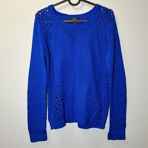 blue cutout sweater
